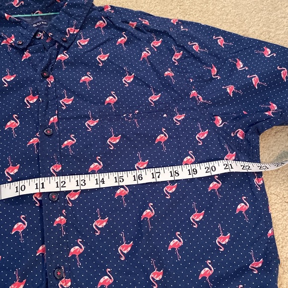 The CUTEST🦩🦩🦩 Flamingo Button-down Shirt L Geometrix Slim Fit Drill - Picture 6 of 10
